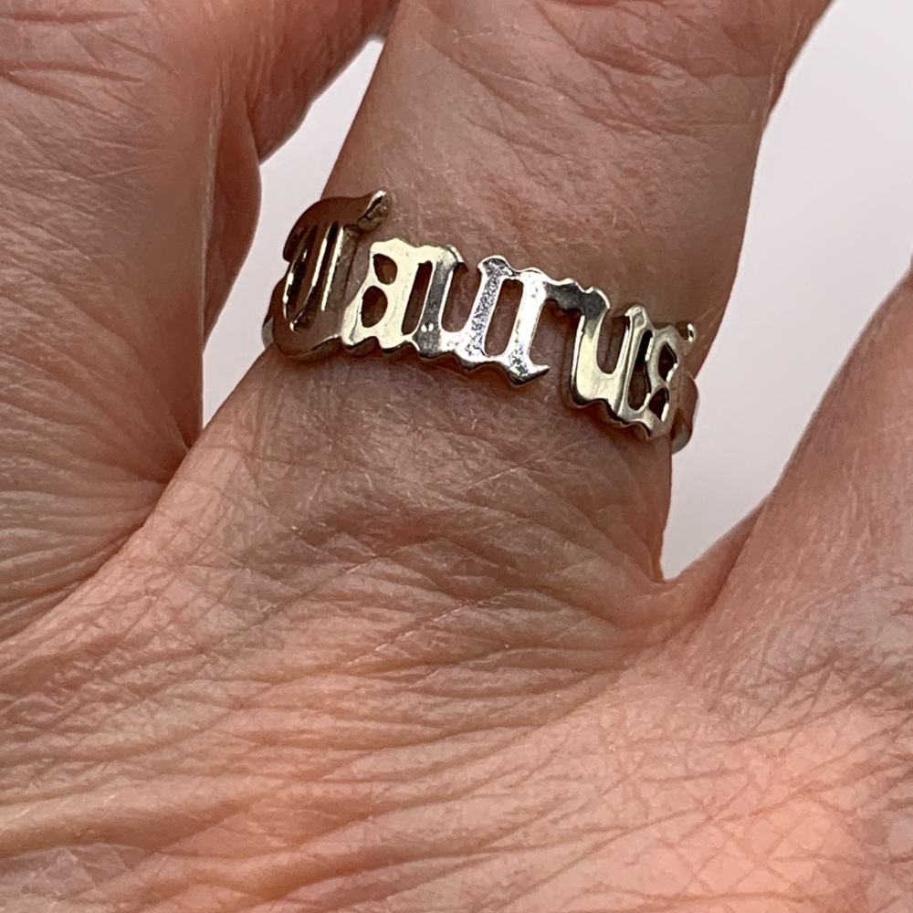 Taurus Zodiac Ring, Stainless Steel Size 7-8